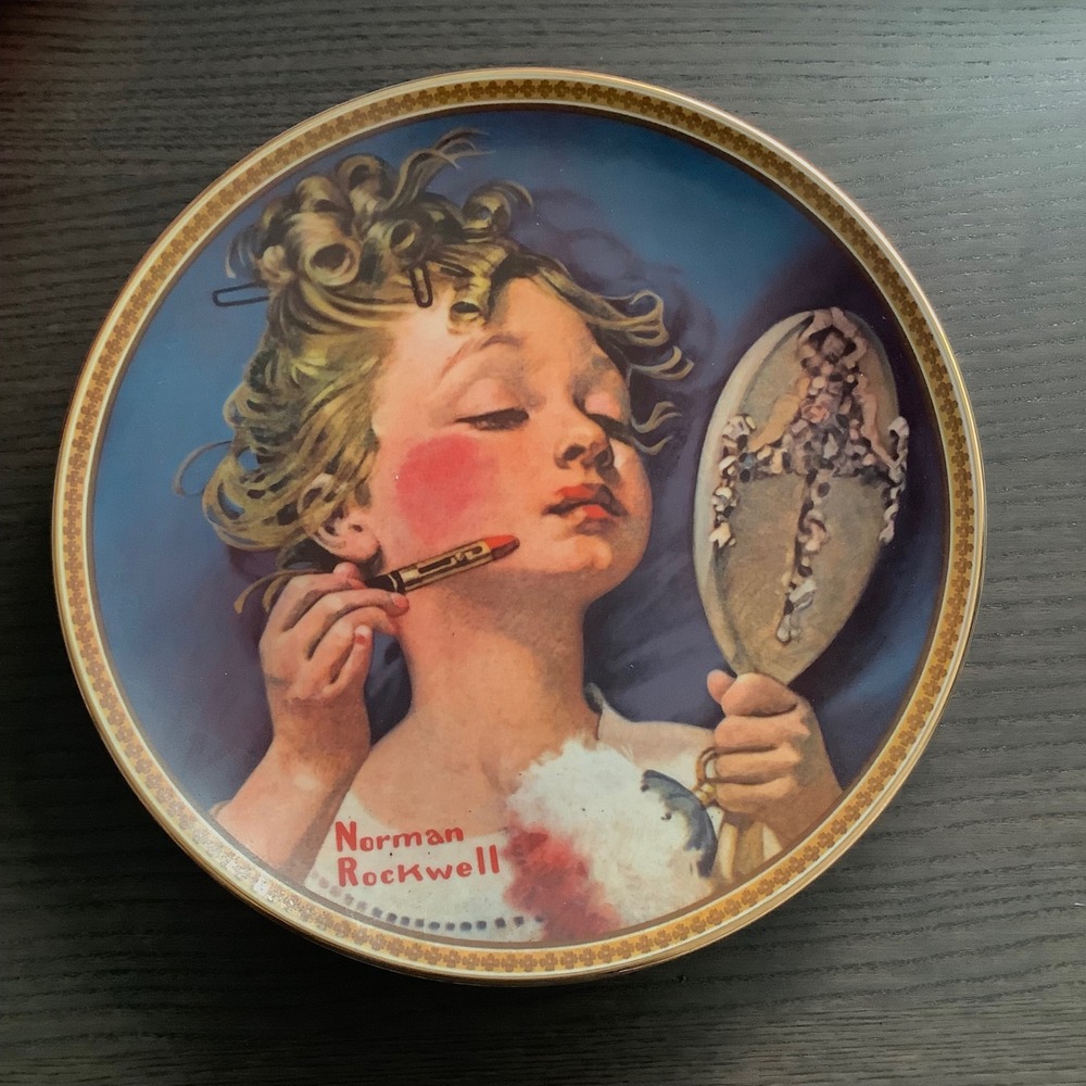Norman Rockwell‎ Making Believe at the Mirror Knowles Collector Plate 1982 2673H